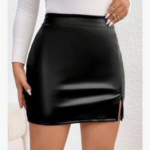 Fake leather Black Mini Skirt